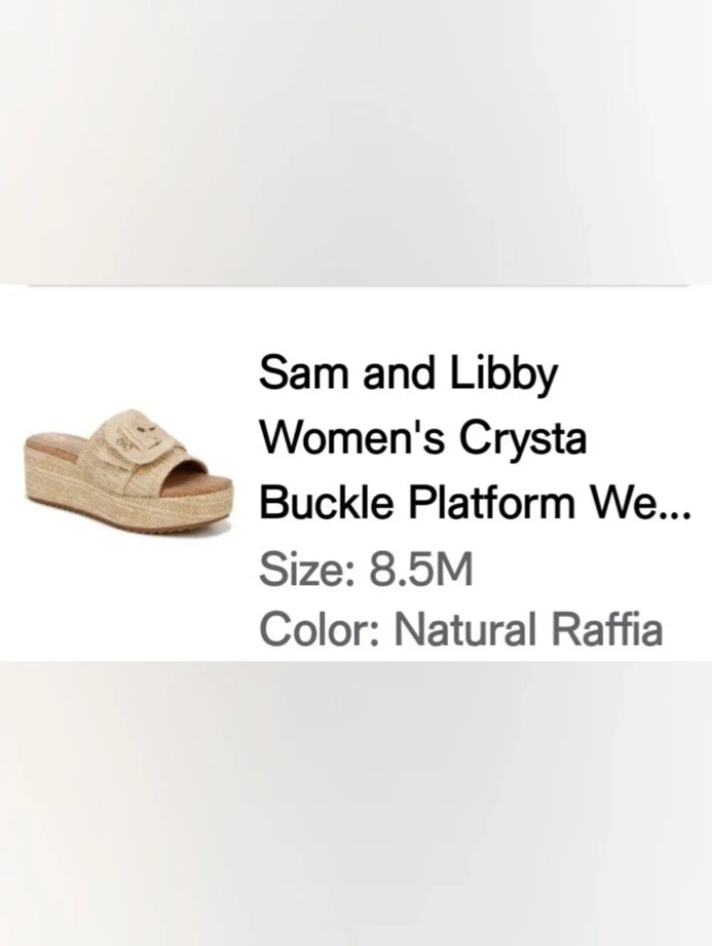 Natural Raffia Platform Slide with Buckle